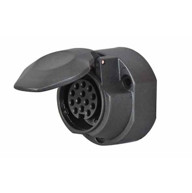 13 Pin Plastic Socket with Fog Cut Out 069509 Caravan and Trailer Electrics, Caravan Plugs and Sockets image