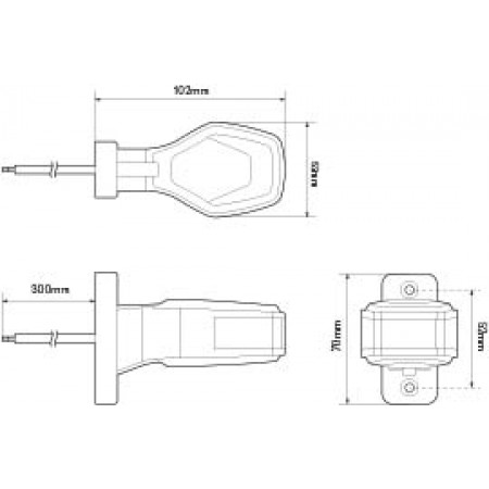 Stalk Marker Lamp with Side Marker 1009RE Lighting - LED, LED Red and White Outline Marker Lamps image