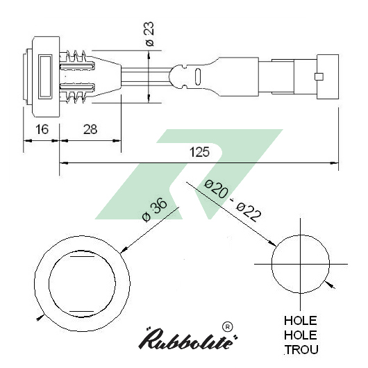 LED Red Rear Marker with Connector 8560204 image