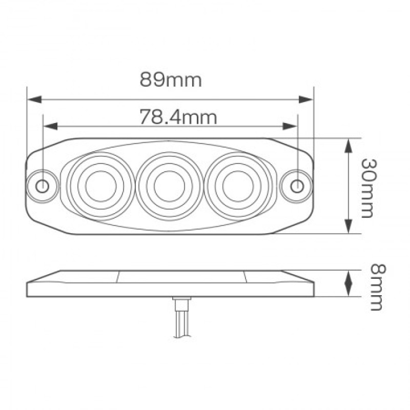 Low Profile LED Rear Indicator 11AM Low Profile LED Rear Indicator 11AM