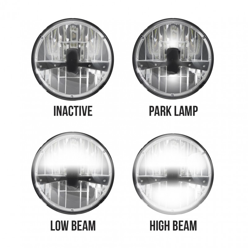 Round 7 Inch LED Headlamp Right Hand Drive HLUK175 TWIN PACK Round 7 Inch LED Headlamp Right Hand Drive HLUK175 TWIN PACK