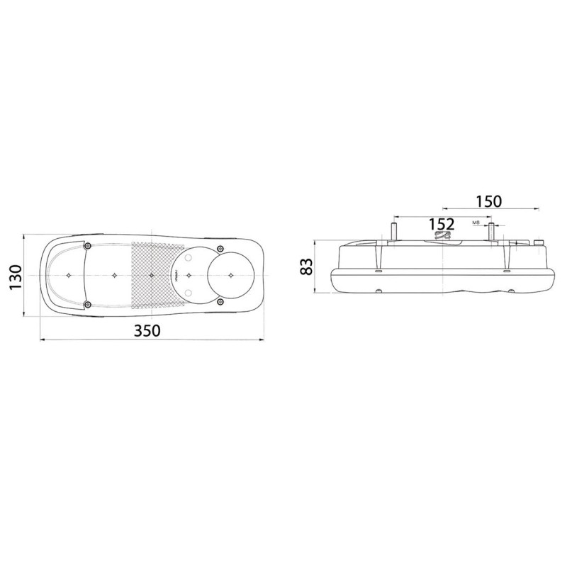 Rear Combination Lamp with AMP 1.5 7pin Rear Connector and Number Plate Illumination 152170 Rear Combination Lamp with AMP 1.5 7pin Rear Connector and Number Plate Illumination 152170
