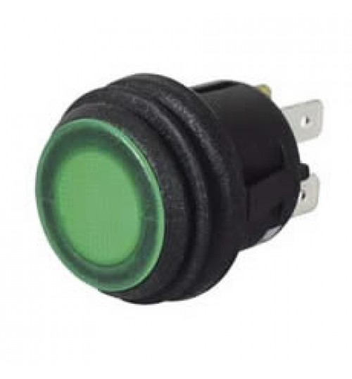 On-off, Push-push Single Pole, Green LED Illuminated   069054