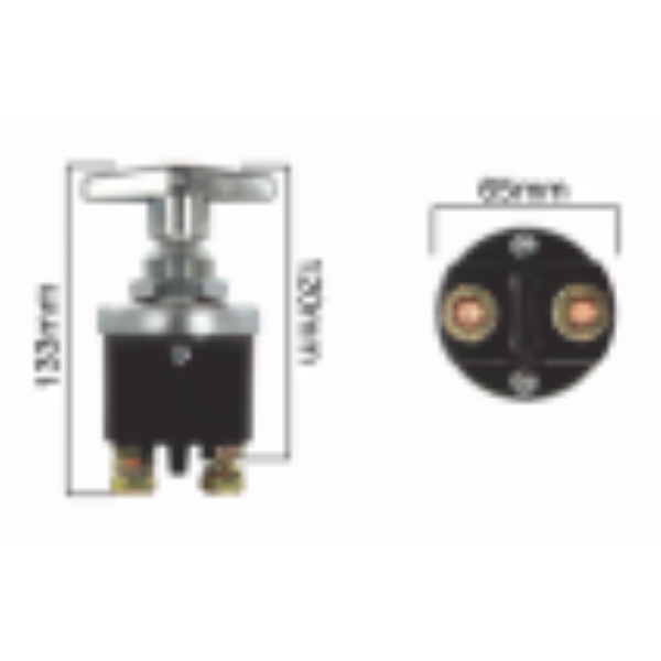 Battery Isolator with Fixed Metal Key  250 Amps BIS9  Switches , Battery Isolators image