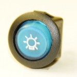 Illuminated Round Side Light Rocker Switch Blue  LED  EX722BULB