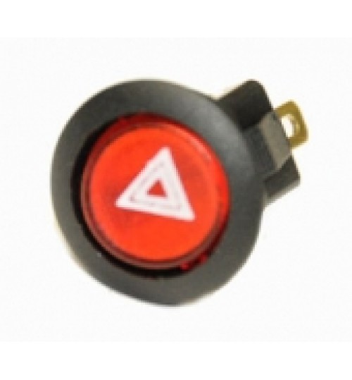 Illuminated Round Hazard Light Rocker Switch Red   LED  EX724HAZARD