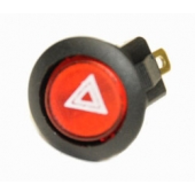 Illuminated Round Hazard Light Rocker Switch Red LED EX724HAZARD Illuminated Round Hazard Light Rocker Switch Red LED EX724HAZARD