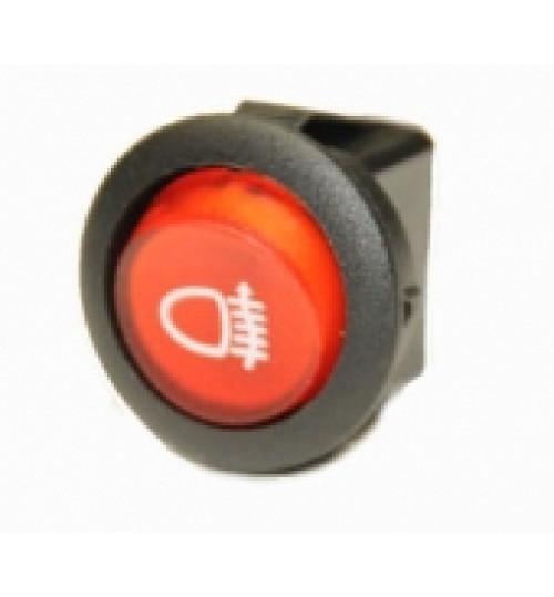 Illuminated Round Rear Fog Light Rocker Switch Red   LED  EX724RFOG