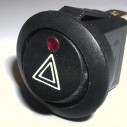 Illuminated Round Hazard Rocker Switch Red LED  EX734HAZARD