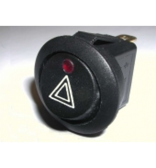 Illuminated Round Hazard Rocker Switch Red LED  EX734HAZARD