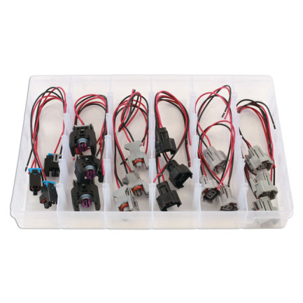 Assorted Delphi and Denso Injector Connectors Kit 18pc 37549 Injector Connector image